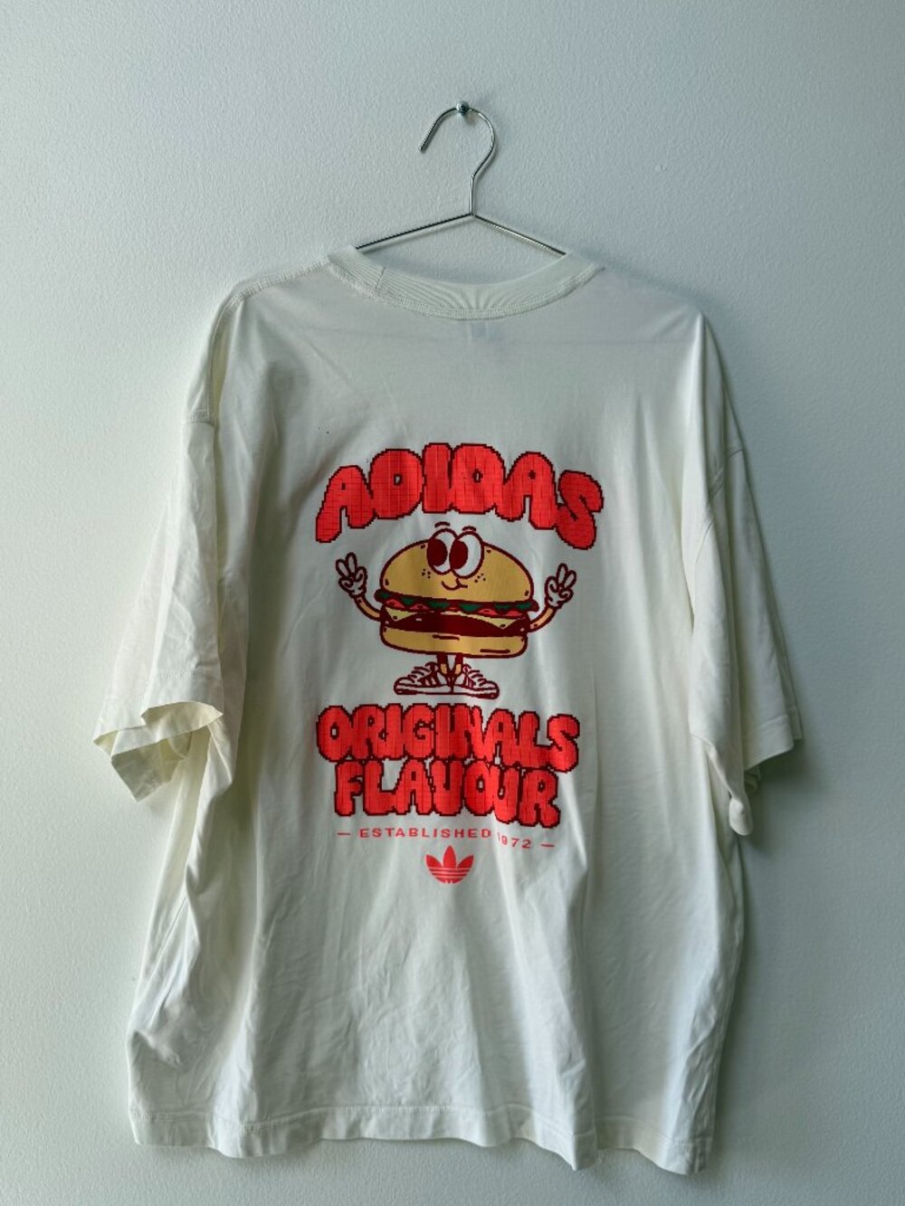 Adidas Originals Burger Graphic Tee White Red Size XL